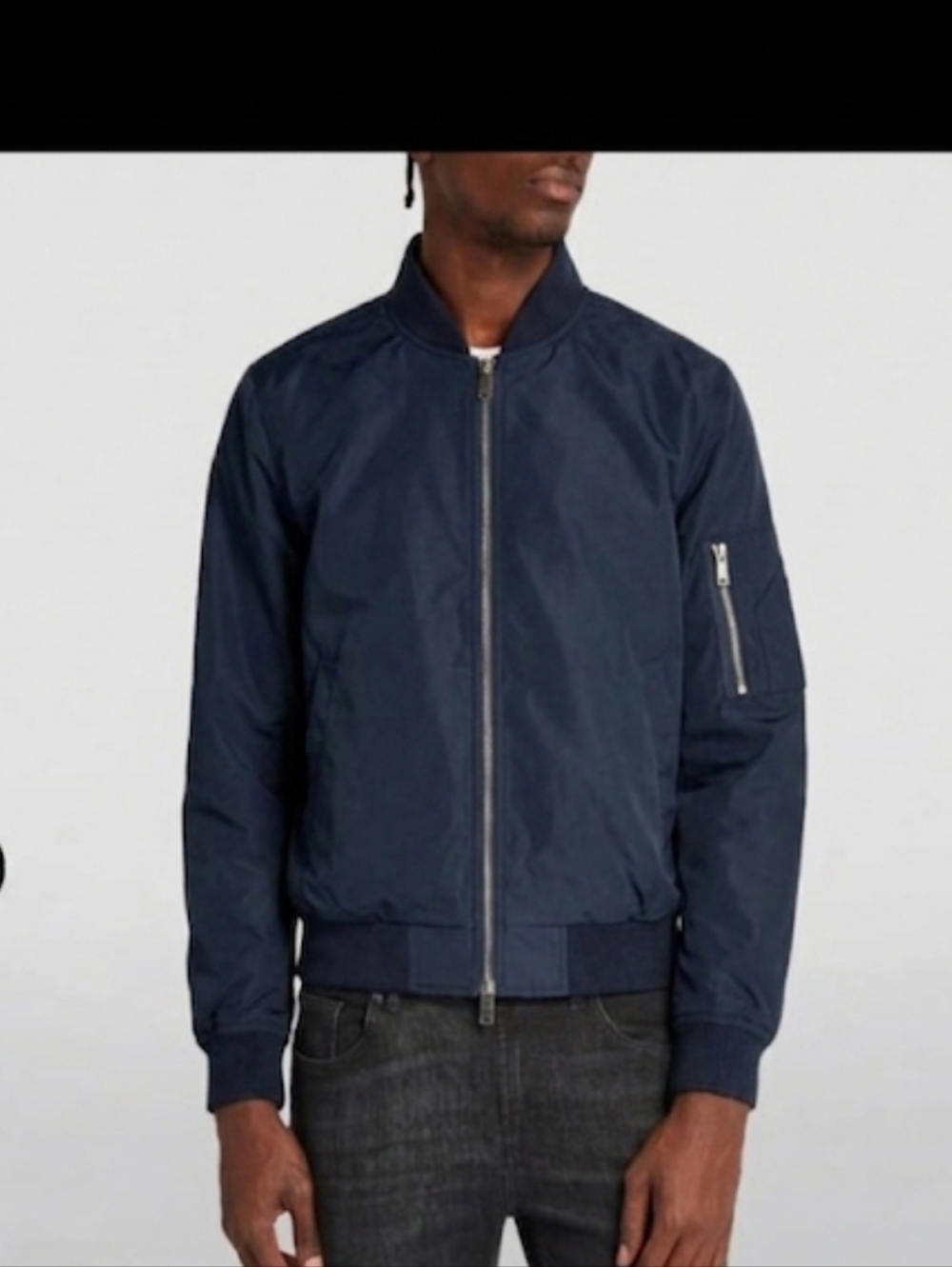 7 For All Mankind Tech Series Bomber Jacket In Navy Blue Men's XXL